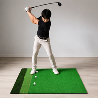 Golf Mat for Beginners, 120x150cm Driving Range Practice Mat, Durable 8mm Practice Mat for Indoor & Outdoor, Portable with Short & Long Grass