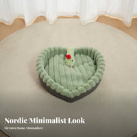 Heart-Shaped Cushiony Padding cozyheartShaped Pet Lounger Soft Padding Feline Bed for Small Dogs, Kittens, Sleeping, Resting, Living Room