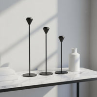 3 Pieces Pyramid Top Candlestick Set Light Luxury Modern Geometric Candle Stand Stable Foundation Home Decoration for Party, Mantelpiece