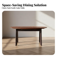 French Vintage Design Extendable Drop-Panel Table Space-Saving Design Dining Set Seats 4-8 People Home Furniture Multifunctional for Apartment Dwellers, Families, Homeowners, Small Apartments, Living Room, Kitchen