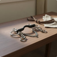 Rubber Wrapped Horse Bit Smooth Surface Rubber Wrapped Stainless Steel Pelham Bit Double Chain Equestrian Gear