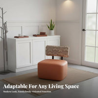 360-Degree Swivel Wheels Mobile Vanity Chair with Backrest Multi-Purpose Low Stool Comfortable Household Seating Space-Saving Design for Apartment Dwellers, Homeowners, Children, Living Room, Entryway, Bedroom, Playroom