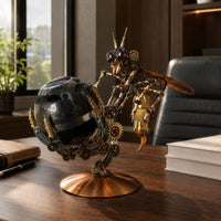 3D Metal Bee Assembly Tool Kit 3D Metal Bumblebee Ornament Lifelike Design Circular Base Cute Style Decorative