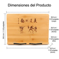 Bamboo Book Stand, Adjustable Folding Support for Reading and Recipes, Ergonomic Book Holder 39x28cm
