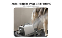 Adjustable Speed Dog and Cat Force Dryer Multiple Nozzles High Velocity Pet Dryer Overheat Protection Pet Blaster with Attachments Heat Insulated for Large Dogs, Cats, Professional Groomers