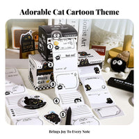40 Ers Cat Y Notes Cute & Colorful Designs Pull-out Y Notes Easy to Peel Cartoon Cat Memo Dispenser for School, Notebooks, Scrapbooking