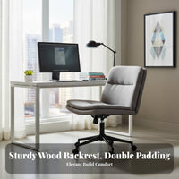 Ergonomic rearrest Armless Cross-Legged Chair 360-Degree rotating Armless Wide-Seat Rolling Chair Height Adjustable Office Furniture Modern Design for Students, telecommuter Workers, People Who Practice mindful movement, Bedroom, Study Room