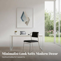 Minimalist Design Sled Base Visitor Chair Ergonomic Backrest Armless Sled Base Chair Easy-to-Clean Upholstery Office Furniture High Weight Capacity for Conference Attendees, Students, Visitors, Training Room, Lobby
