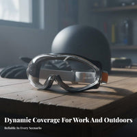 Wind Resistant Safety Goggles Adjustable Strap Anti-Fog Safety Goggles Water-Resistant Eyewear Wide Field of View Lightweight
