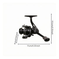 Curved Bail Wire Mini Revolving Reel Portable Black Revolving Reel Lightweight Sporting Goods Universal Compatibility