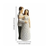 Resin Statue Hand-Painted Resin Family Figure Textured Finish Family Figurine for Living Room, Bedroom, Office Desk