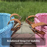 Kids Bike Basket Adjustable Straps Woven Basket Easy to Install Children's Cycle Carrier for Young Children
