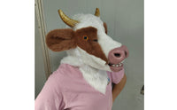 Soft-Textured Cattle Headgear Headpiece Novelty Cow Costume Hood Comfortable Headwear for Halloween, Cosplay, Stage Performances