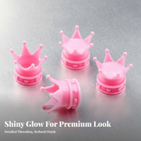 4 Pieces Crown Valve Cap Universal Fit Crown Tire Valve Lids Protect Ed for Vehicle Enthusiasts, Truck Drivers, Auto Detailing, Cycle Wheels