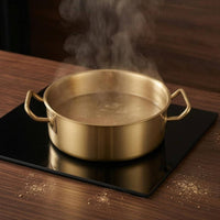 Gold-Colored Hot Pot Thickened Stainless Steel Pot Polished Shiny Finish Cookware Flat Bottom