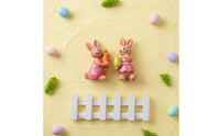 Cute Resin Rabbit Craft Cartoon Design Mini Resin Bunny Long-Lasting Easter Bunny Ornament Waterproof for Micro Landscape