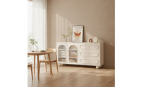 Sideboard with Drawers Modern Cabinet with Drawers Arched Sideboard Cabinet for Dining Room, Kitchen