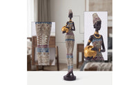 African Woman Figurine Cultural African Woman Statue Slender Figurine with Bowl for Living Room
