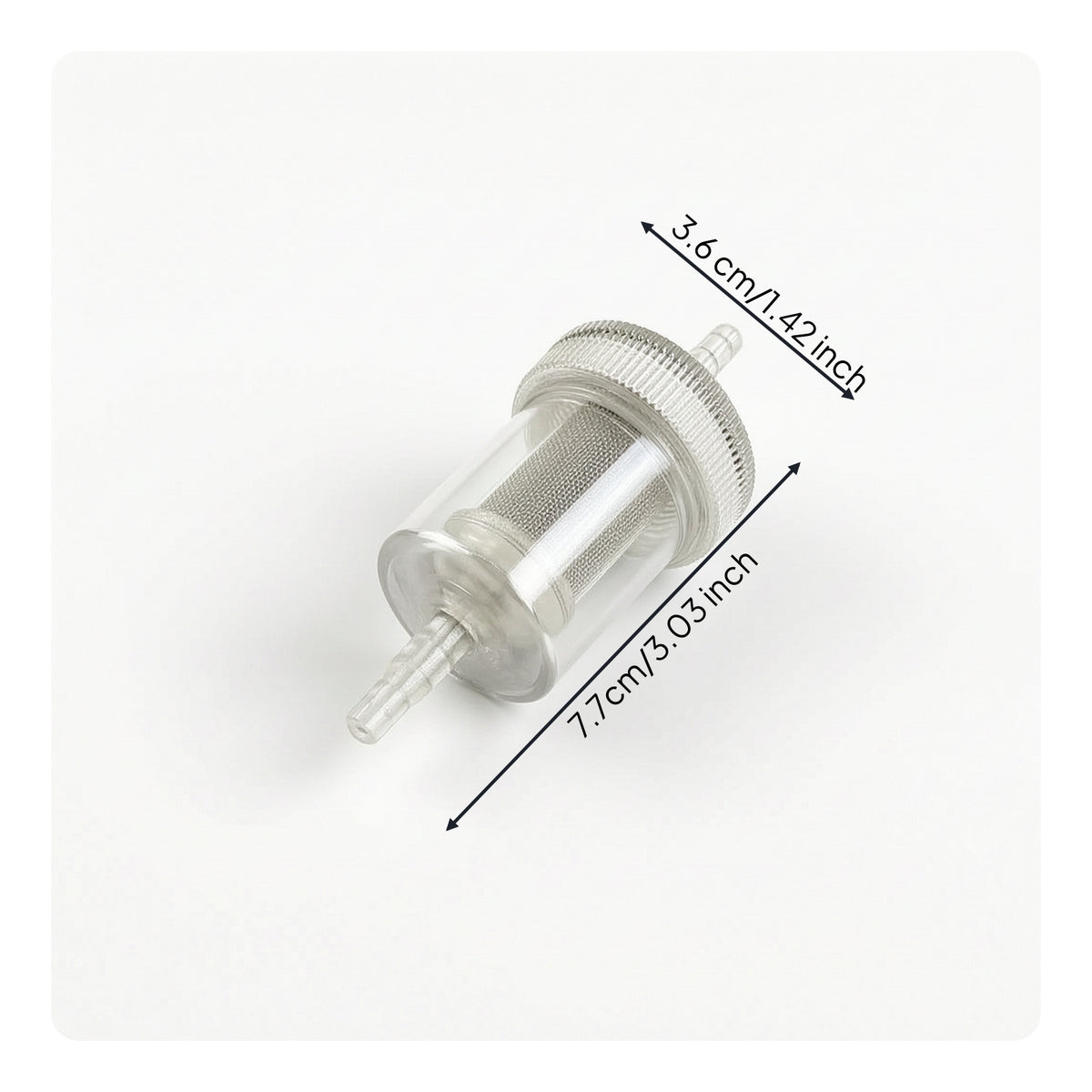 Inline Fuel Filter Transparent Inline Fuel Filter 1/4 Inch 50 Micron for DIYers, Engines