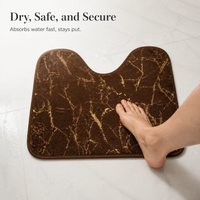 Faux Rabbit Fur Bathroom Mat Set - Non-Slip, Absorbent, Easy Clean