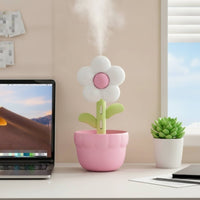Flower Humidifier Decorative Desktop Humidifier Mist Maker Creative Appliance Rechargeable for Office Workers, Desk, Bedroom