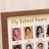 Photo Frame for Grandparents, 15 Panel Multi Photo Frame, Modern Minimalist Handmade Wood Picture Frame, Freestanding Table Top Display