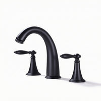 Two Handle Washroom Faucet Deck Mounted Split Style Faucet Sturdy for Vanity