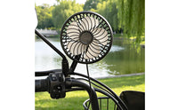 Fan with Mirror Mount USB-Powered Electric   Fan Low-Profile for Summer Rides