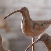 Bird Sculpture with Wooden Base Rustic Tabletop Bird Figurine Vintage-Influenced Ornament for Homeowners, Art Collectors, Entryway Table