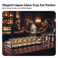 Detachable Design Stainless Steel Small Drink Glass Tray Easy to Clean Cup Display Stand Long-Lasting Small Drink Glass Holder Thickened Material for Party Hosts, Restaurant Owners, Taverns, Club, Nightclubs, Home Parties