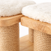 Dog Steps for Bed and Sofa with Scratching Post for Small Wooden Pet Stairs for Living Room and Home Furniture