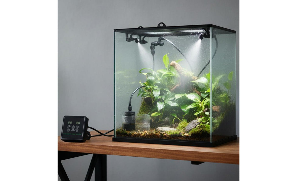 Terrarium Misting System Kit Automatic-Priming Pump Exotic Spray System Automatic Creature Mister Press Screen Control