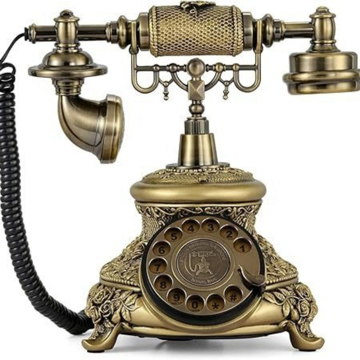 Rotary Phone Decorative Retro Telephone Vintage Corded Phone with Handset for Collectors