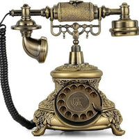 Rotary Phone Decorative Retro Telephone Vintage Corded Phone with Handset for Collectors