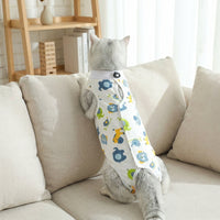 Cat Recovery Suit with Zipper, Post Surgery Cat Suit for Spay Recovery, Cat Neuter Recovery Suit, Breathable T-Shirt Style Anti-Licking Design