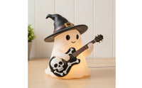 Tabletop Ghost Ornament with Guitar Miniature Ghost Figurine with Witch Hat Festive Gothic for Goth Fans