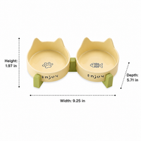 Elevated Ceramic Dog Bowls with Stand, Double Cat Bowls for Neck Strain, Spill-resistant Pet Feeding Station for Digestive Issues