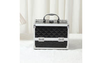 Large Capacity Makeup Box with Mirror Easy to Organize Mirror Makeup Case Long-Lasting Cosmetic Travel Case Hard Shell for Nail Technicians, Outdoor