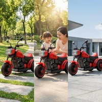 Push-Along Motorcycle Powered Motorcycle with Music 3-Wheel Electric Tricycle for Young Children, Children, Backyard, Park, Playroom
