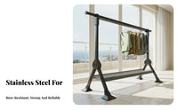 Reinforced Cross Structure Clothes Laundry Rack Windproof Stainless Steel Clothes Horse Space-Saving Foldable Laundry Rack for Homemakers, Homeowners