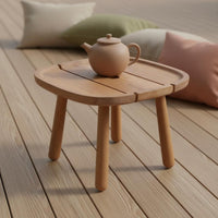 Nordic Design Teak Patio Sofa Wood Grain Finish Outdoor Sofa Deep Seat for Hospitality Businesses, Garden, Terrace, Balcony