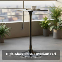 Minimalist Design Round Bar Table Space Saving Round Pub Table Versatile Design Indoor Furniture Sturdy Metal Frame for Cafe Owners, Event Planners, Restaurant, Balcony, Living Room, Kitchen