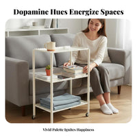 With casters 2-Tier Rolling trolley utilitarian and design 2-Tier Utility trolley Multi-Functional Mobile Storage Space-Saving Design for Apartment Dwellers, Office Workers, Living Room, Bedroom, Small areas, Kitchen