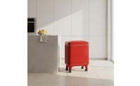 Rolling Trash Can Easy to Move Tall Kitchen Garbage Bin Wheeled for Living Room