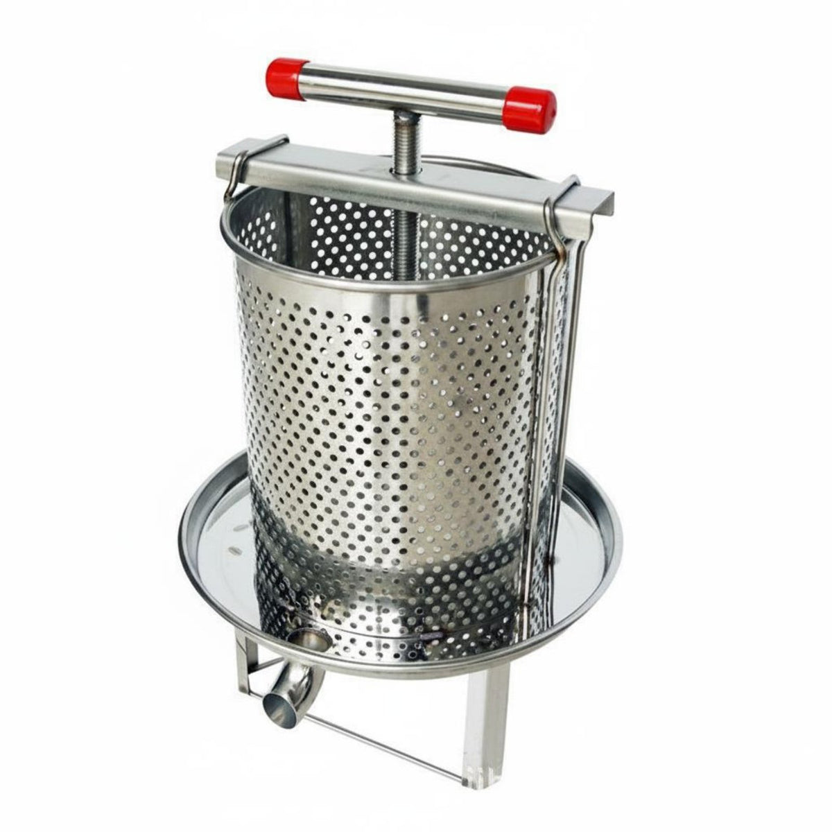 Multi-Purpose Manual Honey Press Heavy-Duty Beeswax Separator Press Easy to Clean Stainless Steel Fruit Juicer for Beekeepers, Hobbyists, Apiary, Farm, Home Kitchen