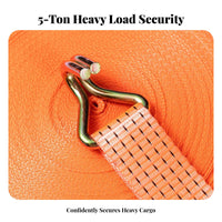 Ratchet Fastening Strap 5 Ton Load Capacity Heavy Duty Cargo Strap Easy To Operate Truck Bed Fastening Strap for Drivers, Movers, Trailers