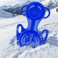 Two-Person Snow Sled Lightweight Sled with Handles Toboggan for Sledding