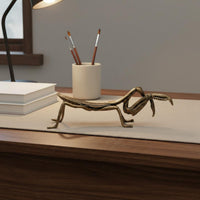 Detailed Craftsmanship Praying Mantis Tea Pet Lifelike Intricacy Antique Copper Mantis Ornament Collectible Art Piece Solid Copper Sculpture for Collectors, Shelf Display