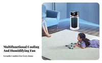 Cools & Humidifies Portable Air Cooler 3-in-1 Function Air Cooler Humidifier 6 Speed Settings for Office Workers, Students, Dorm Room