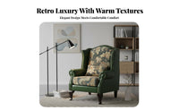 Highrear backrest Chair USA-inspiredaesthetic & construction Upholstered side-shield armchair Vintage Look Single Sofa for Readers, Home Decorators, Study, Bedroom, Office